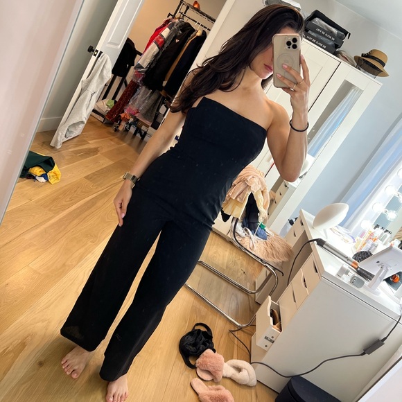 Hello Molly black square neck strapless jumpsuit - Picture 2 of 2